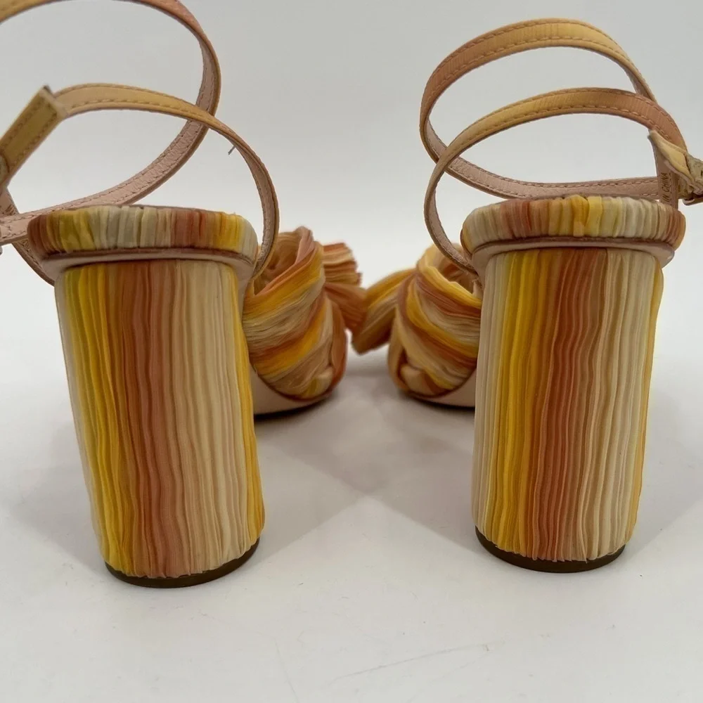 LOEFFLER RANDALL Camellia Sunset Bow Sandal Block Heel Peep Toe Pastel Sandal - Picture 7 of 13